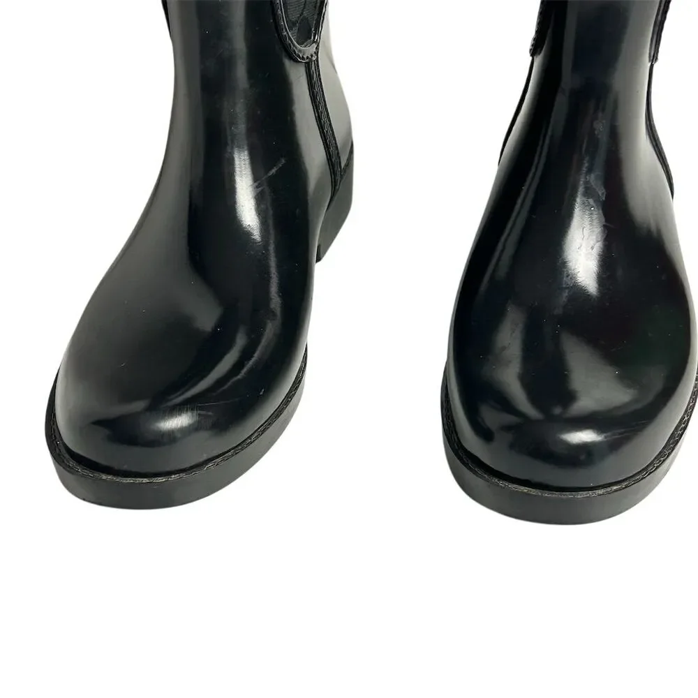 COACH Women's Tristee Black Lace-Up Rain Boots Size 7 - Picture 3 of 15